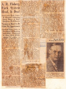 Death of Arthur R. Floberg, 1931