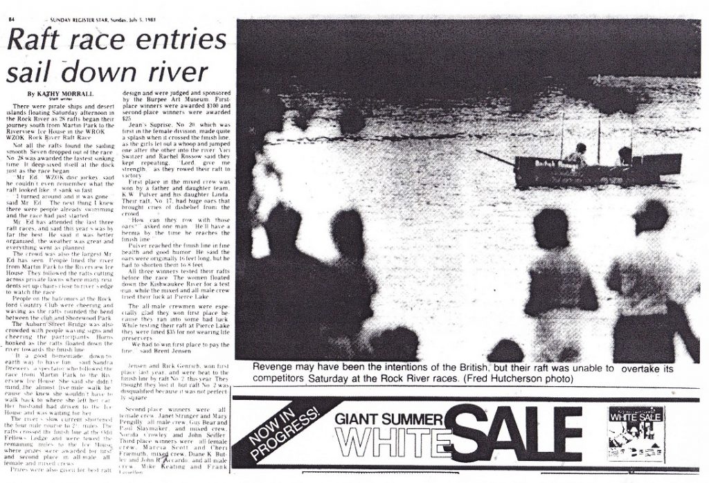 “Anything That Floats” Rock RIver Raft Race 1981 RPL's Local History
