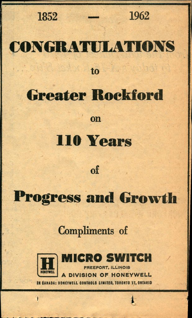 Micro Switch, a Division of Honeywell 1962 ad RPL's Local History